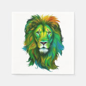 Serviette En Papier Lion coloré (Devant)