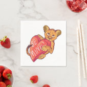 Serviette En Papier Lion Cub Valentine (En situation)