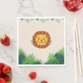 Serviette En Papier lion d'anniversaire de la jungle (En situation)