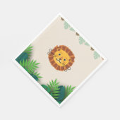 Serviette En Papier lion d'anniversaire de la jungle (Coin)