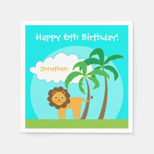 Serviette En Papier Lion dans Jungle Safari Enfants fête d'anniversair