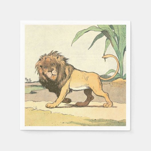 Serviette En Papier Lion de la jungle (Devant)