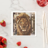 Serviette En Papier lion en ville (En situation)