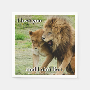 Serviette En Papier Lion et lionne