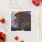 Serviette En Papier Lion et petits (En situation)