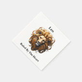 Serviette En Papier Lion, Lion, Dirigé Par Le Coeur, (Coin)