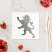 Serviette En Papier Lion royal d'argent (En situation)
