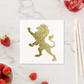 Serviette En Papier Lion royal doré (En situation)
