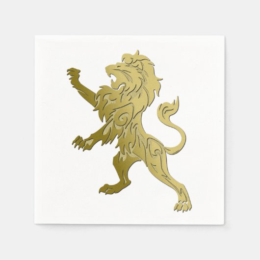 Serviette En Papier Lion royal doré (Devant)