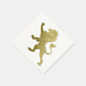 Serviette En Papier Lion royal doré (Coin)