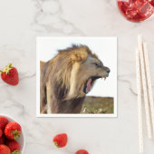 Serviette En Papier Lion rugissant plein de dents (En situation)