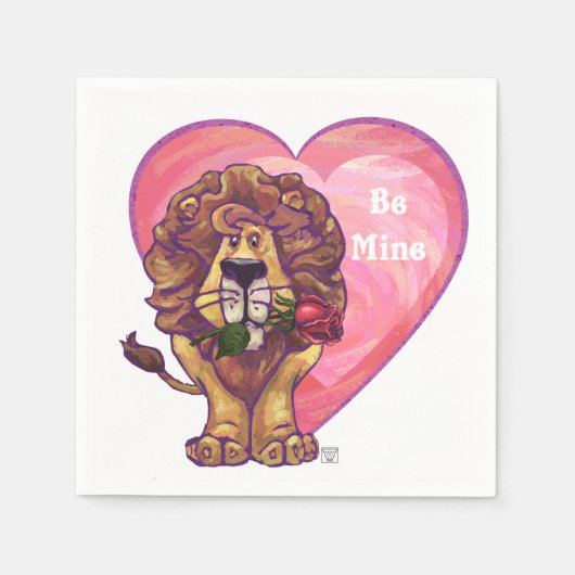 Serviette En Papier Lion Saint Valentin (Devant)