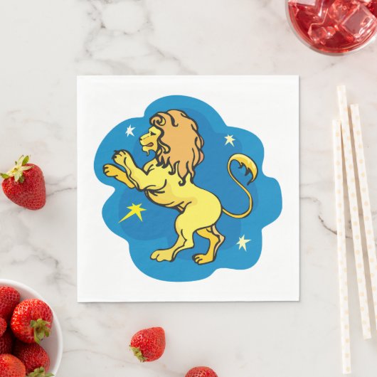 Serviette En Papier Lion Zodiac (En situation)