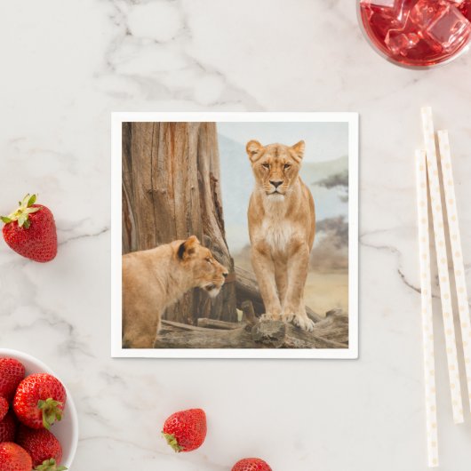 Serviette En Papier Lions (En situation)