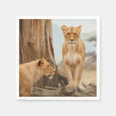 Serviette En Papier Lions (Devant)