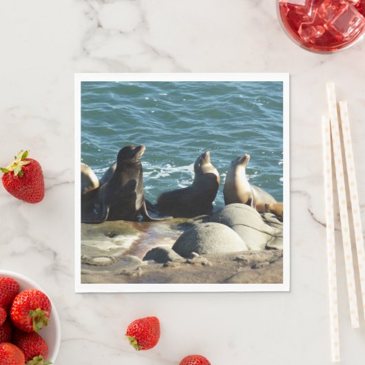 Serviette En Papier Lions de la mer de San Diego (En situation)