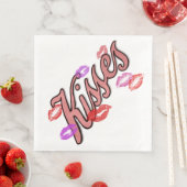 SERVIETTE EN PAPIER LIP KISSES (En situation)