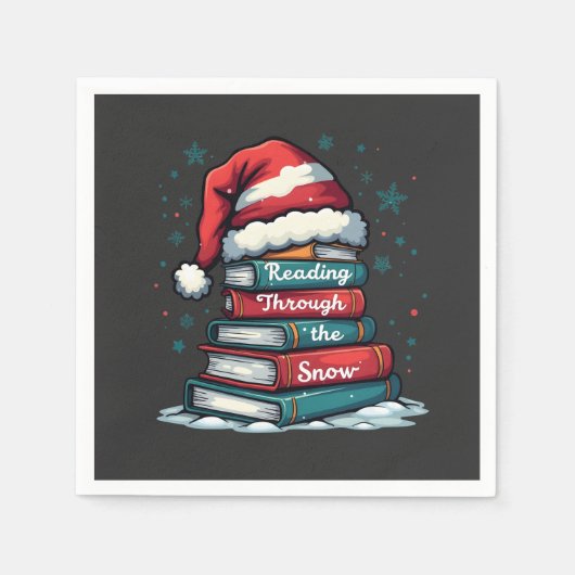 Serviette En Papier Lire à travers la neige Lire Xmas Père Noël Amateu (Devant)