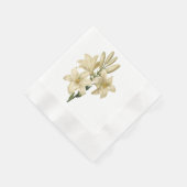 Serviette En Papier lis blanc (Lilium candidum) par Redouté (Coin)