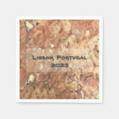 Serviette En Papier Lisbonne Orange Brown Abstrait (Devant)