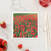 Serviette En Papier Lit des Tulipes rouges 02 (En situation)