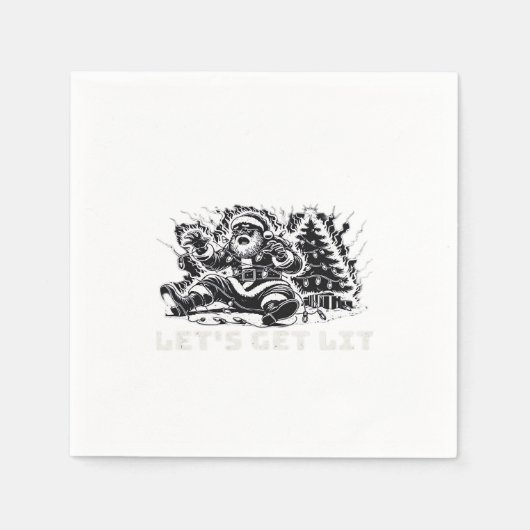 Serviette En Papier Lit Drôle Vibe de Noël Classique (Devant)