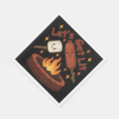 Serviette En Papier Lit Firepit - mignon Marshmallow & Hot Dog (Coin)