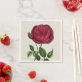 Serviette En Papier Lithographie de rose antique, François-Frédéric Gr (En situation)