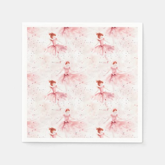 Serviette En Papier Little Ballerina #8 - Read Head Girl (Devant)