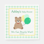 Serviette En Papier Little Bear + Balloons Gender Neutral Baby Shower (Devant)