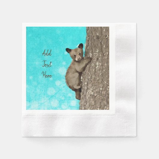Serviette En Papier Little Bear Cub Escalade Tree Party (Devant)