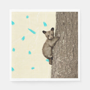 Serviette En Papier Little Bear Cub Escalade Tree Party