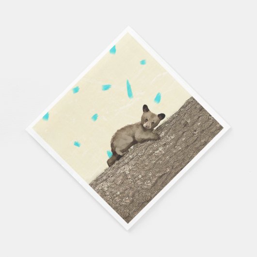 Serviette En Papier Little Bear Cub Escalade Tree Party (Coin)