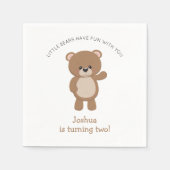 Serviette En Papier Little Bear fête ses deux 2e Anniversaires (Devant)
