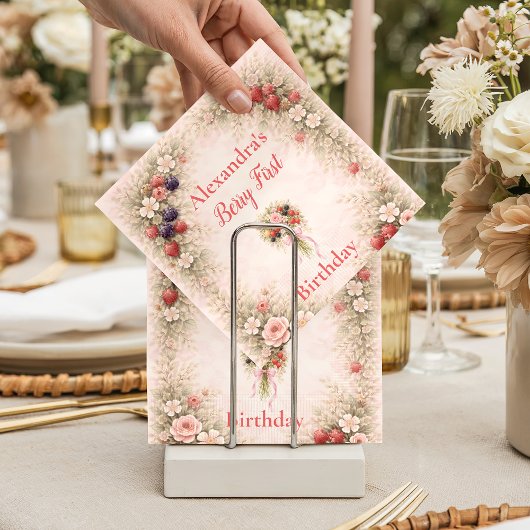 Serviette En Papier Little Berry Celebration 1st Birthday