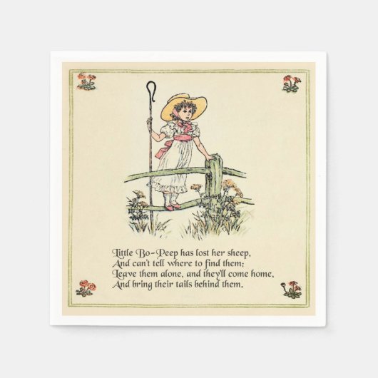 Serviette En Papier Little Bo-Peep : Pépinière classique Kate Greenawa (Devant)