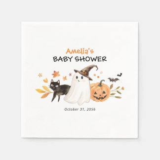 Serviette En Papier Little Boo Halloween Baby Shower Personnalisé