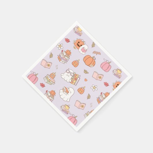 Serviette En Papier Little Boo Lilac Whimsical Books Baby shower (Coin)