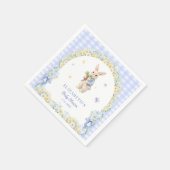 Serviette En Papier Little Bunny Gingham Boy Baby Shower (Coin)