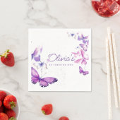 Serviette En Papier Little Butterfly Girl 1er anniversaire (En situation)