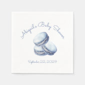 Serviette En Papier Little Cookie Blue French Macarons Baby shower gar (Devant)