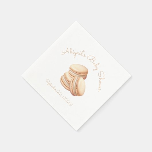 Serviette En Papier Little Cookie Macaron Baby shower neutre (Coin)