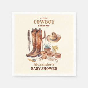 Serviette En Papier Little Cowboy Baby shower moderne de rodéo occiden