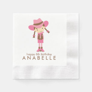 Serviette En Papier Little Cowgirl Western fête d'anniversaire