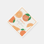 Serviette En Papier Little Cutie Baby shower moderne orange (Coin)