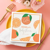 Serviette En Papier Little Cutie Baby shower moderne orange
