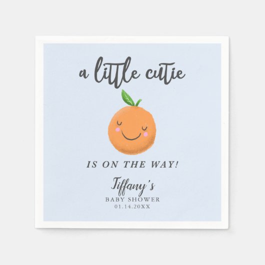 Serviette En Papier Little Cutie Boy Baby shower Clementine (Devant)