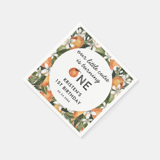 Serviette En Papier Little Cutie Fête Son 1Er Anniversaire (Coin)