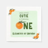 Serviette En Papier Little Cutie Orange 1er anniversaire (Devant)
