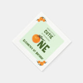 Serviette En Papier Little Cutie Orange 1er anniversaire (Coin)